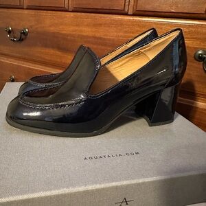 Gorgeous Aquatalia Michelle Patent Saffiano pumps
